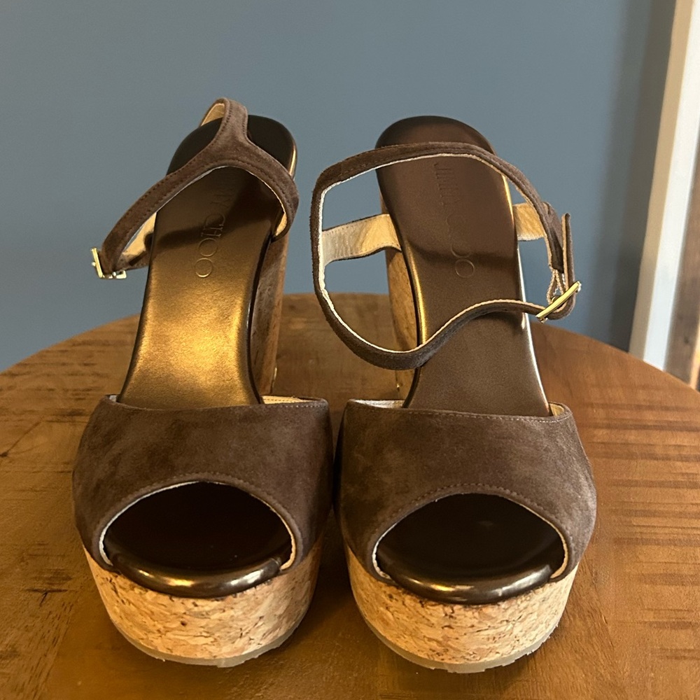 Jimmy Choo Brown Suede Wedges